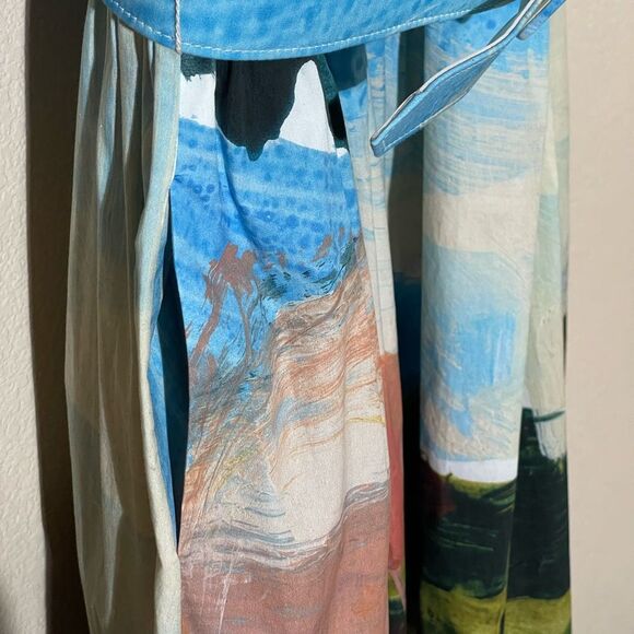 Oscar de la Renta Multicolor Artistic Midi Dress - Picture 6 of 8